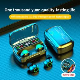 Fone de ouvido Bluetooth sem fio M100 Fones de ouvido para esportes ao ar livre 5.3 com tela de carregamento, Touch Control Earbuds para música - Image 2