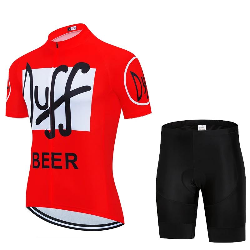Conjunto de camisas de ciclismo dos homens verão 2024 duff vermelho mtb bicicleta manga curta roupas ao ar livre secagem rápida ropa de ciclismo hombre - Image 1