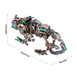 Kits modelo camaleão mecânico para adultos e crianças, quebra-cabeças 3D, brinquedo de montagem de metal, animais montam brinquedos - Image 5