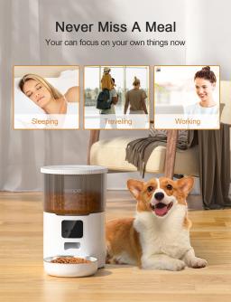 Alimentador Automático para Gatos Newpet Controle remoto do dispensador de ração para gatos WiFi inteligente Alimentador automático para acessórios de comida seca para cães e gatos - Image 2