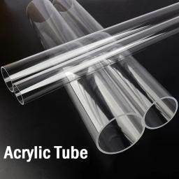 Transparente Acrílico PMMA Tubo, Tubo De Vidro Orgânico, Acessórios De Aquário, OD 16 a 110mm, 49 a 50cm de comprimento, 1Pc - Image 1