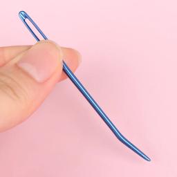 Fios de tricô agulhas para tapeçaria, Agulhas Bent Tip para Crochet, Grande Curva do Olho Agulha Blunt, Agulha de tecelagem, Ferramenta de costura, 2pcs - Image 2