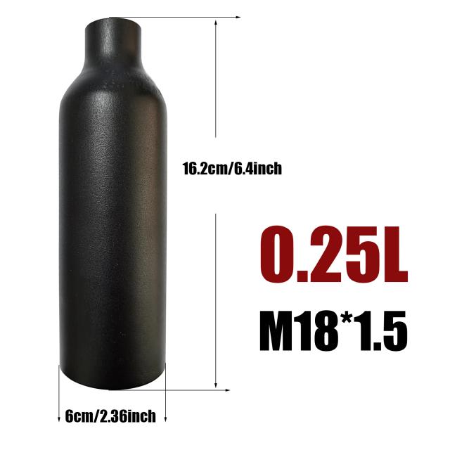 Tanque de Ar Comprimido para Mergulho: Cilindro de CO2 0.25L, 0.35L, 0.5L, 4500psi, 30MPa, 300Bar, Conexão M18×1.5"