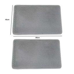 Dupla camada EVA Pet Litter Mat, Filtro de caixa Pet Litter, Cat Scratch Mat, Suprimentos cinza, 45x60cm - Image 6