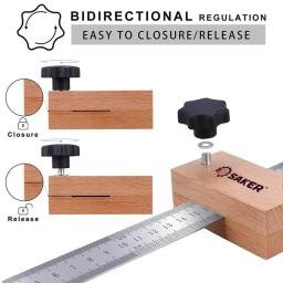 Saker carpintaria marking locator régua de aço medidor marcação localizador scribe para diy artesanato carpintaria ferramentas medição - Image 4