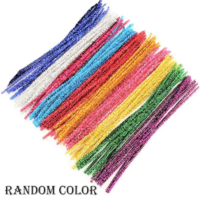 Variedade de Bastões Multicoloridos de Chenille para Artesanato e Brinquedos Educativos - Disponível em Pacotes de 10, 50 ou 100 Peças com 30cm de Comprimento