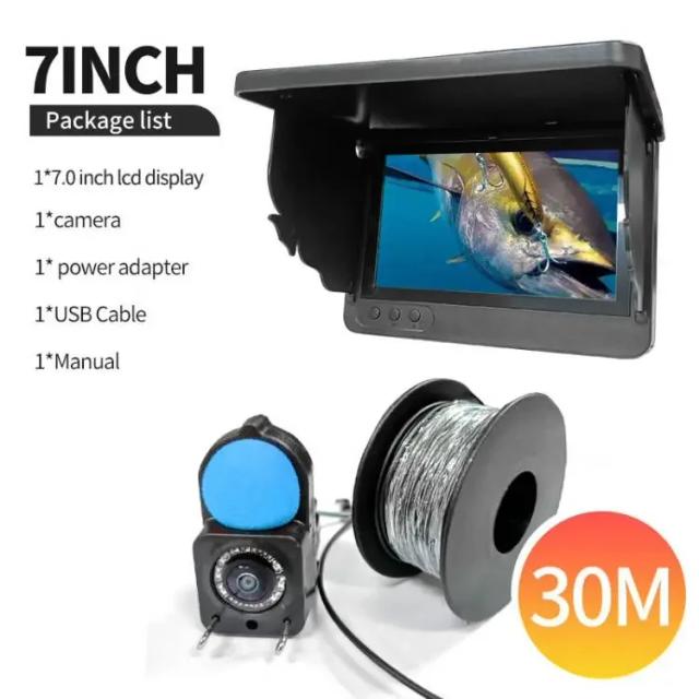 Câmera Subaquática Endoscópica 1080p com Tela de 4,3" e Visão Noturna – Resistente à Água por 6 Horas, Ideal para Exploração em Gelo e Mar até 30m