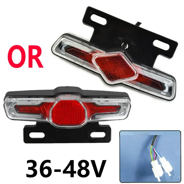 Rack Traseiro com Sinalizador e Luz para Bicicleta Elétrica - Acessórios para Ebike e Scooter, Compatível com 12V a 60V