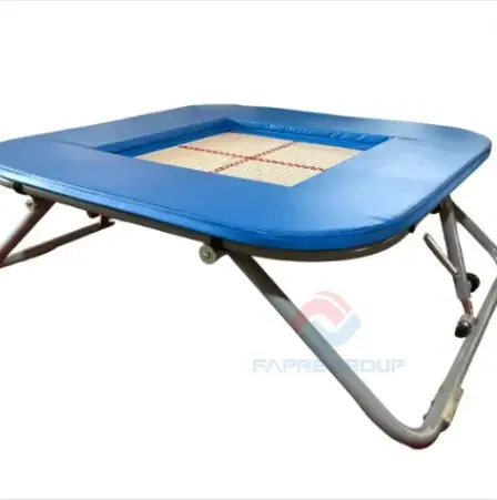 Trampolim Quadrado Profissional 126x126 cm para Treinamento de Ginástica Adultos e Juniores