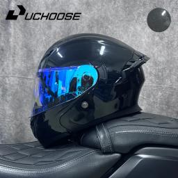 Uchoose DOT Aprovado Capacetes Crash Moto Equipamento de Proteção Homens Mulheres Flip Up Capacete Motocicleta Viseira Soleira Dupla - Image 1