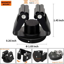 Suporte de vassoura magnético preto, Ferramentas de garagem, Suporte para esfregão, Suporte de parede para garagem, Cozinha, 4PK - Image 5