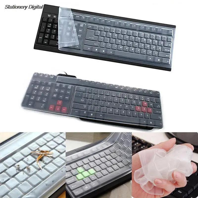 1pc universal silicone desktop computador teclado capa protetor de pele filme capa - Image 1