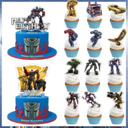 Conjunto de decoração para bolo de aniversário, conjunto de 25 peças, com varas, robô, chá de bebê, presente do bebê - Image 1