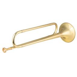 Latão banhado a ouro C Bugle Call Trompete, Chifre de Cavalaria com Bocal, Instrumento Musical para Iniciantes, Banda Escolar, Militar - Image 2