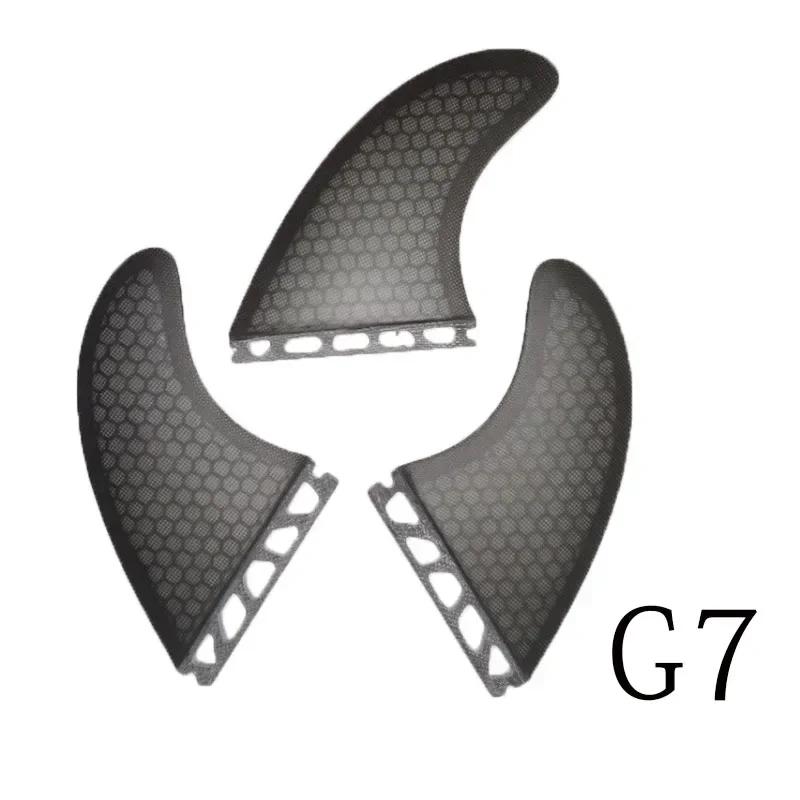 Conjunto de aleta de prancha BiLong-Plug, aleta, fibra de vidro Honeycomb com carbono, 3Fin Surf, Fins Thruster, 3Fin, Tamanho G7 - Image 1
