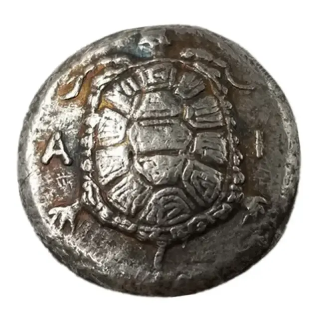 Coleção de Moedas Comemorativas Gregas: Tartaruga Marinha em Dólar de Prata Antigo para Decoração e Presentes Artesanais
