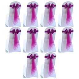 10 pçs/set cadeira de casamento decoração arco elástico cadeira faixas capa para festa de casamento hotel banquete evento decoração - Image 6