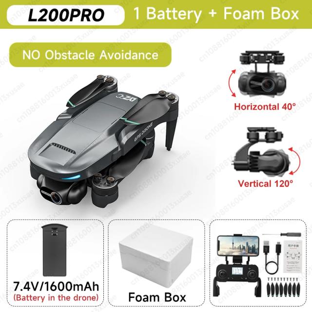 L200 PRO MAX Drone 4K Gimbal 2 Eixos GPS Profissional 360° Evitar Obstáculos 5G WIFI