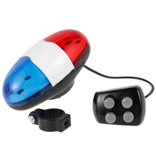 Luz Frontal para Bicicleta com 6 LEDs e Sirene de Alerta, Buzina Elétrica com 4 Tons e Som Alto, Acessório Ideais para Ciclismo e MTB