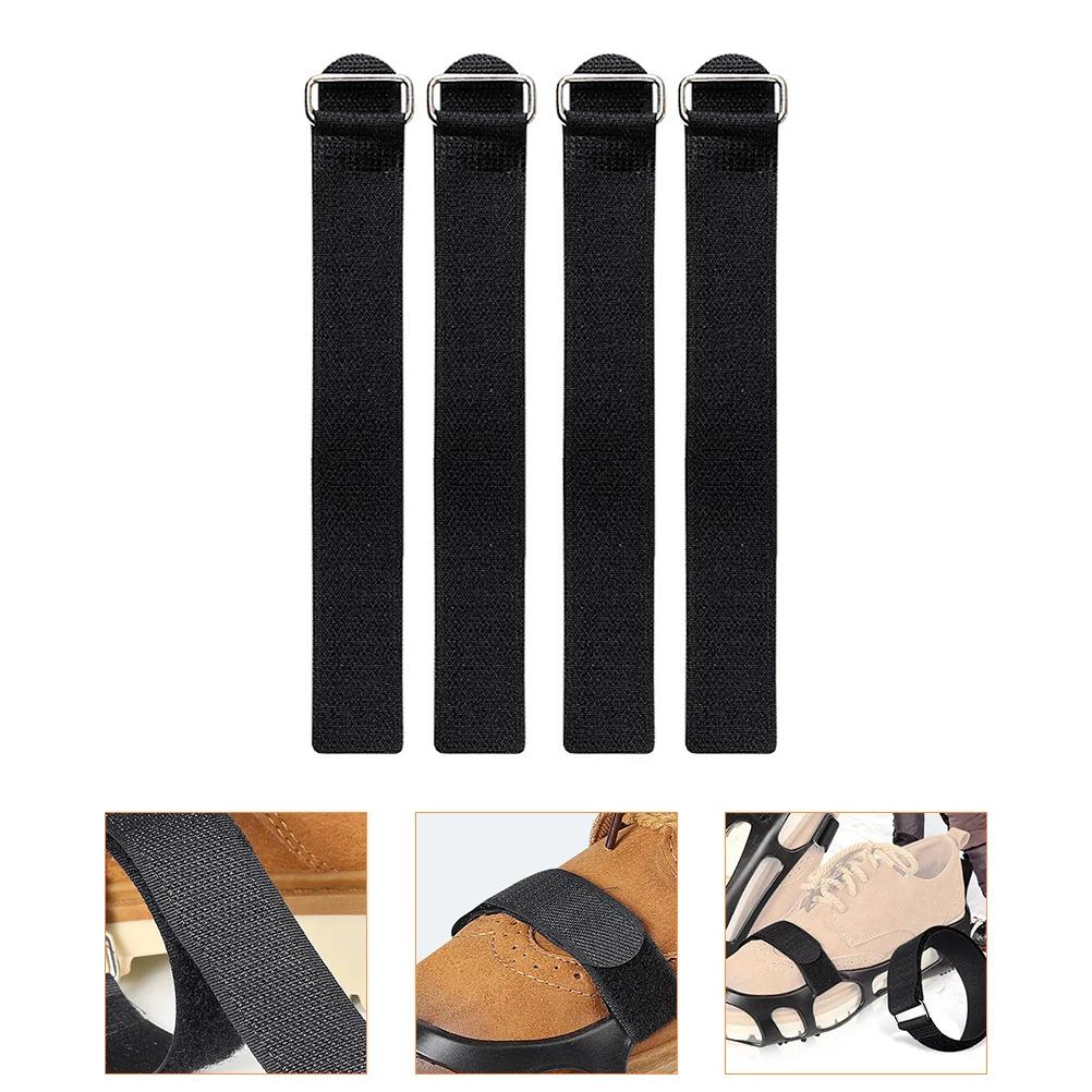 Abraçadeiras antiderrapantes para sapatos e botas, grampos de gelo, alça de cobertura, grampos de escalada, homem bandagem, 4 pcs - Image 1