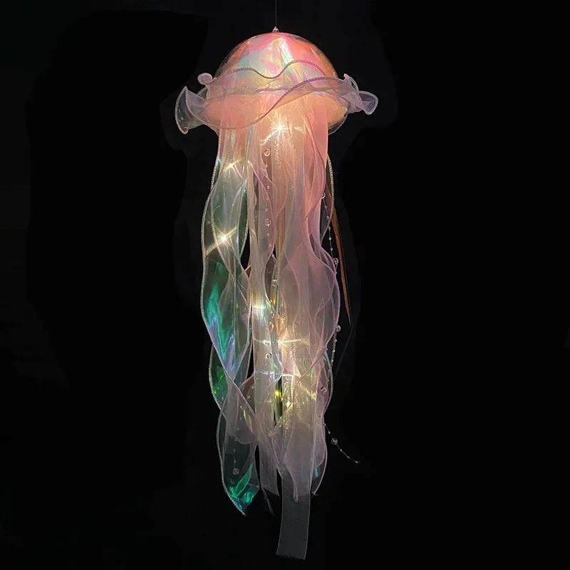 Jellfish LED Light Lantern para meninas, debaixo do mar, sereia, decorativa, bricolage, festa de aniversário, alimentação, verão - Image 1