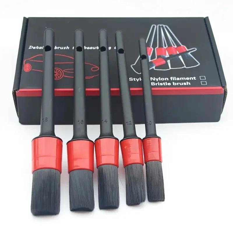 Conjunto de escova de detalhamento escovas de carro escova de detalhamento de carro para limpeza de carro detalhando escova painel saída de ar escovas de roda - Image 1