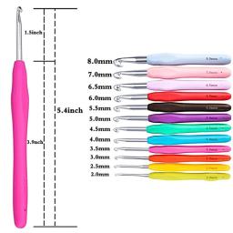 Kit de agulhas de tricô com gancho de crochê de alumínio, 2-8mm, multicolorido, alça macia, suéter, faça você mesmo, cachecol, agulhas de costura, ferramentas de tricô - Image 6