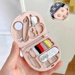 Mini Kit de Costura Portátil para Bordados, Botões e Pinos Conjunto de Caixa de Armazenamento, Costura Doméstica Multifuncional Mini Viagem - Image 1