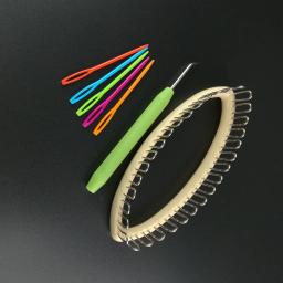 Novo 1 conjunto de tear de tricô artesanato ferramenta diy para meias aquecedores de pernas kit hobby 5.5 "x 2.2" 32 peg costura acessórios ferramentas - Image 2