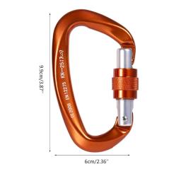 Mosquetão escalada resistente gancho forte 25kn forma d ar livre para escalada trela cão escalada rapel - Image 6