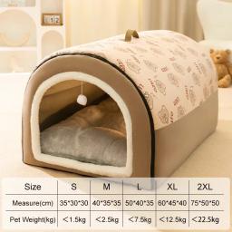 Cama de dormir aconchegante para cães pequenos e médios, casa de cachorro quente, caverna de gato, ninho de cachorro, canil, cesta macia, inverno - Image 6