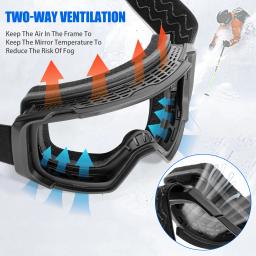 Kapvoe óculos de esqui ímã duplo absorver camadas uv400 anti-nevoeiro óculos de esqui neve snowboard óculos de snowmobile - Image 6