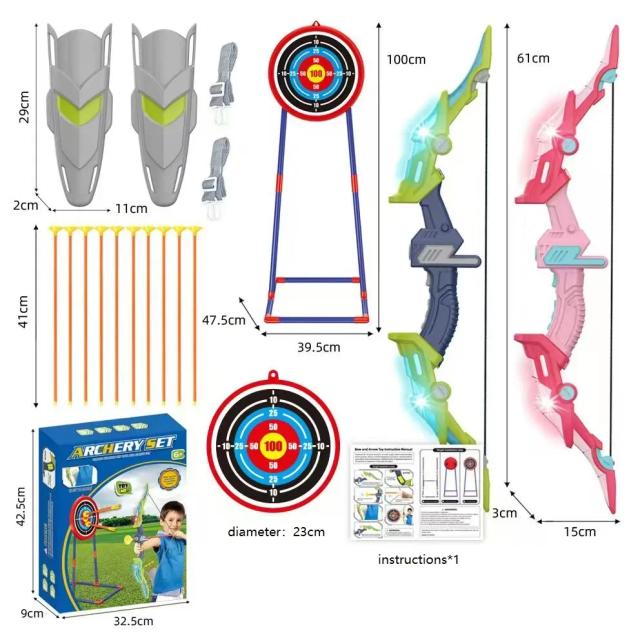 Kit Arco e Flecha Infantil Recurvo para Prática e Diversão ao Ar Livre