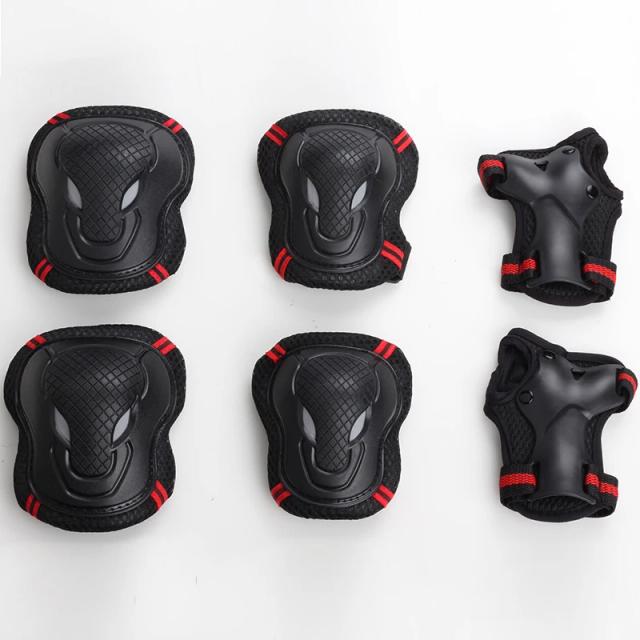 Conjunto Completo de Equipamentos de Proteção para Adultos: Joelheiras, Cotoveleiras e Protetores de Pulso para Skate, Ciclismo e Equitação - 6 Peças