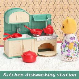 Conjunto de móveis para casa de bonecas, brinquedos para crianças, acessórios para casa de boneca em miniatura, brinquedos para meninos, meninas e crianças com cozinha - Image 4