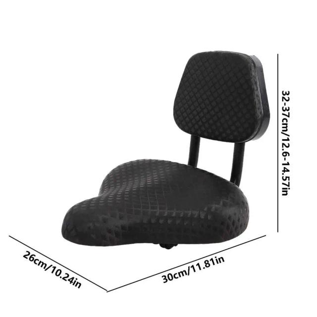 Sela de bicicleta ergonômica com encosto e almofada de couro para ciclismo universal