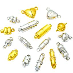 Rodada Forte Fechos Magnéticos, Ródio End, Conectores para Fazer Pulseira De Couro Jóias, Fit Pulseiras e Colar, 5 Conjuntos - Image 1