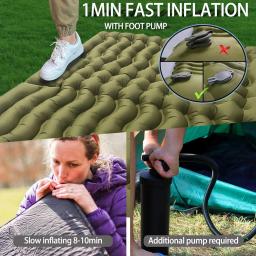Ao ar livre 2 pessoas cama de viagem esteira de ar dupla almofada de dormir para acampamento auto-inflável colchão de dormir com travesseiro para caminhadas - Image 5