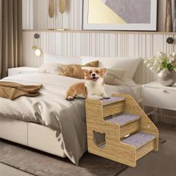 Escadas de Cama Portátil Removível para Animais, 3 Degraus, Rampa, Escada, Suprimentos para Cachorro Pequeno, Gato, Camas Altas, 1Pc - Image 5