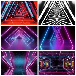 Palco Pirâmide Triângulo Luz De Neon, Luz 3D Original, Baby Child Party Photo Backdrop, Fundo De Fotografia, Photo Studio Photocall - Image 1