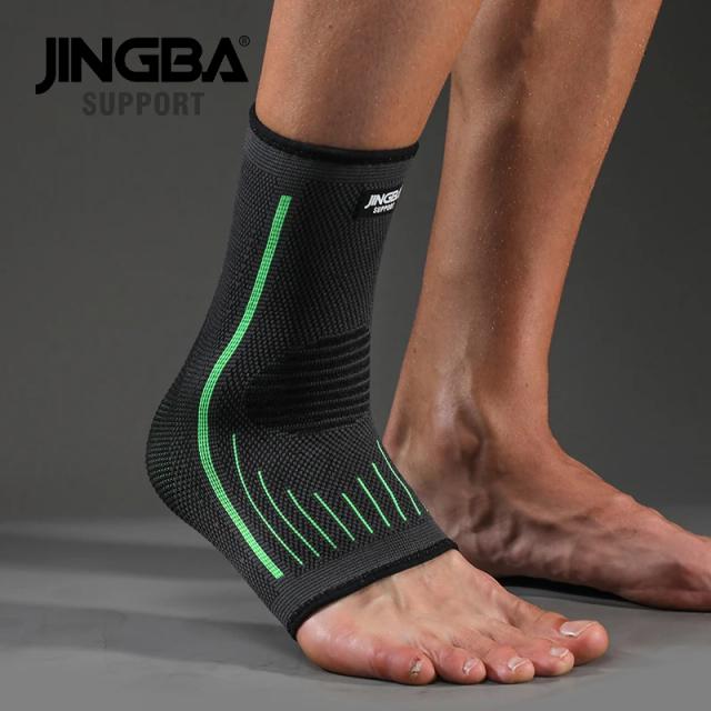 Suporte JINGBA com Compressão 3D: Cinta Protetora de Nylon para Tornozelo em Futebol e Basquete - 1 Unidade