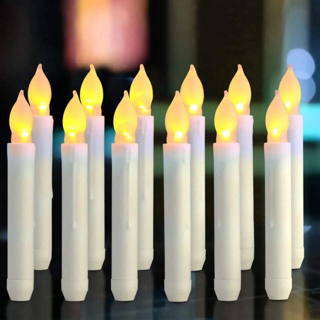 Velas LED sem Chama para Festas e Decoração: Conjunto com 12 Velas Taper de 6,9 Pol para Sala de Aula e Igreja