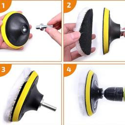 M14 Wool Felt Polishing Pad Set, Polidor de pintura do carro, Polidor de vidro Arranhões Reparação Ferramentas, Polonês de aço inoxidável, 3 ", 4", 5 ", 6", 7 ", 2-12Pcs - Image 2