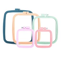 Sonho coletor anéis de plástico anéis quadrados macramé, acessórios artesanais diy, ponto cruz bordado, costura suprimentos - Image 2