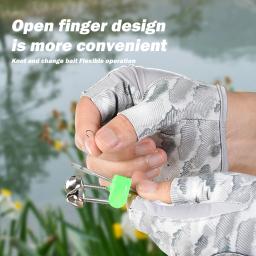 Luvas de pesca sem dedos respiráveis e resistentes ao desgaste, projetadas para homens e mulheres, pesca, canoagem, caiaque, caminhadas, runni - Image 5
