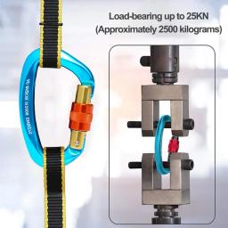 Mosquetão leve para escalada, Heavy Duty, Screw Gate Locking, Caminhadas ao ar livre, Aviação, 25kn - Image 2