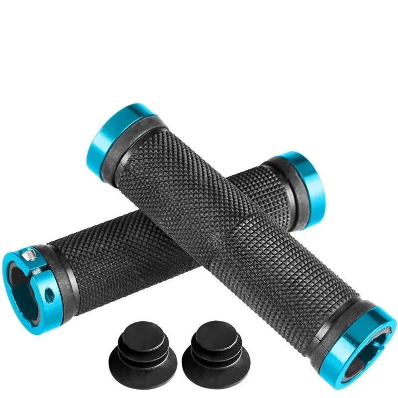Punhos antiderrapantes do guiador para mtb, feito de borracha, alloy lock, acessórios de ciclismo, bmx - Image 1