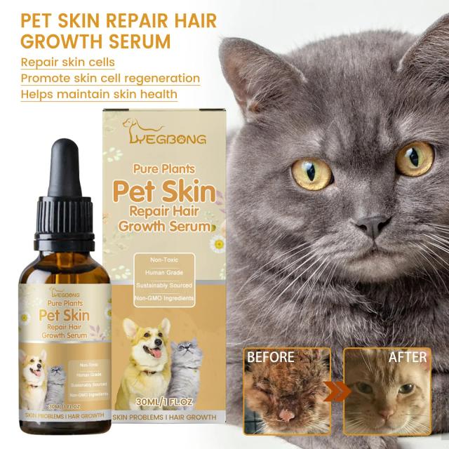 Soro Yegbong-Pet para Reparar a Pele de Gatos e Cães com Feridas e Coceira no Pelo