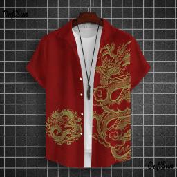 Graphic Dragon, manga curta masculina, camisas da moda casual, tops de verão, blusa masculina, streetwear, camisas 3D, 2024 - Image 2