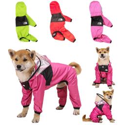 À prova dwaterproof água roupas para animais de estimação casaco de chuva impermeável do plutônio à prova dpu água macacão jaquetas para cães gatos husky teddy corgi - Image 1